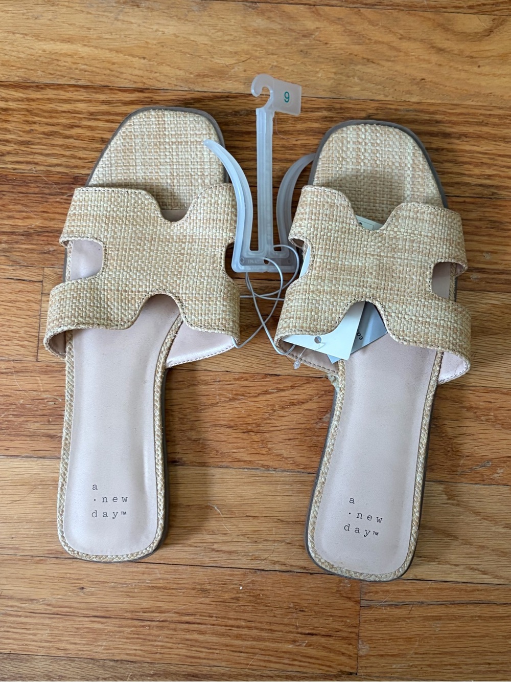a new day Natural Beige Woven Slide Sandals